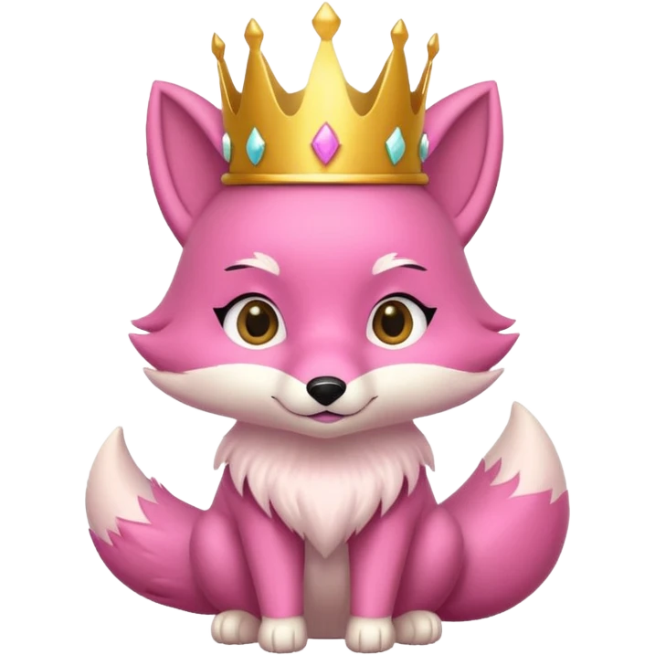 Pink fox character with crown emoji