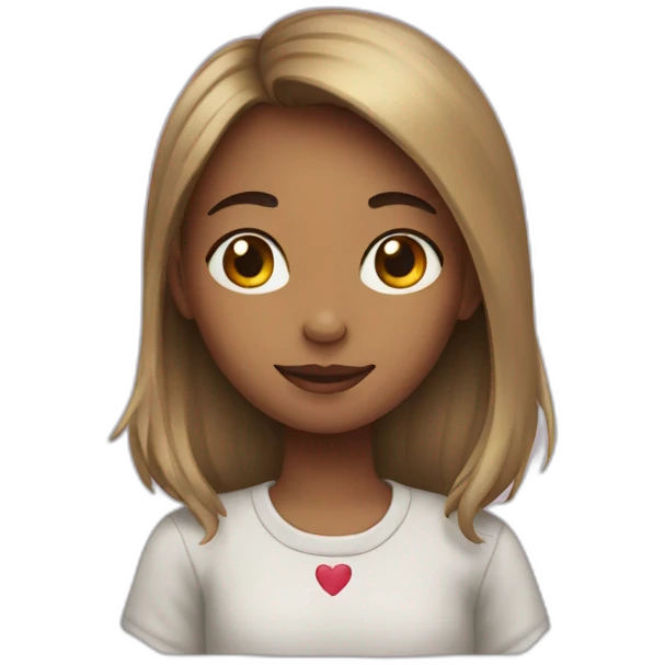 Girl with heart emoji