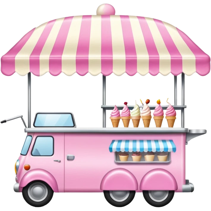 Pink food cart. emoji