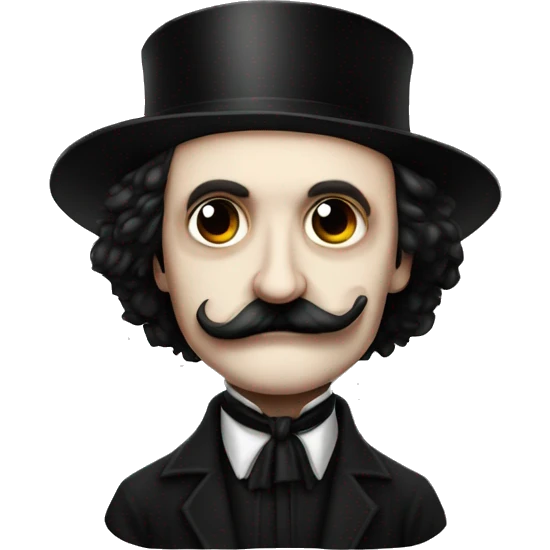 Edgar Allan Poe black metal with birthday hat emoji
