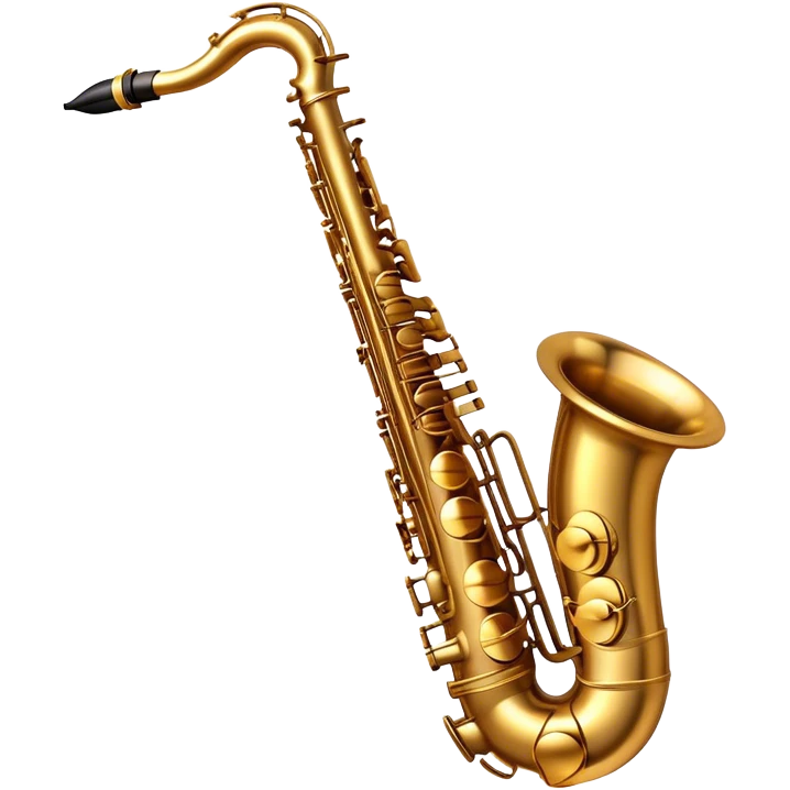 Cinematic Realistic Saxophone, smooth, curving golden brass body, intricate keywork reflecting soft warm light, rich patina adding character, glowing with a jazzy and atmospheric presence. emoji