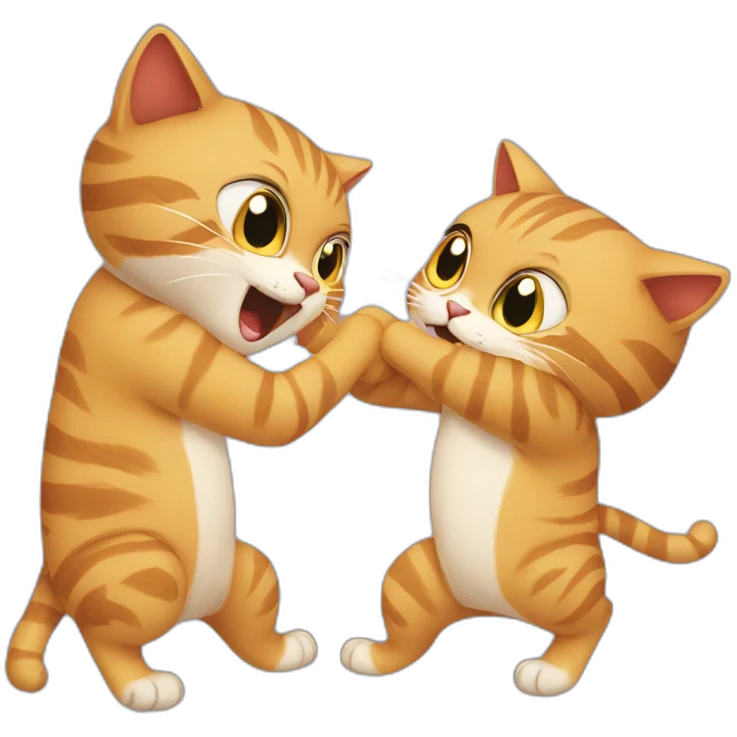 Cats fighting emoji