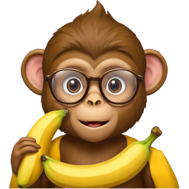monkey with banana and wearing glasses emoji