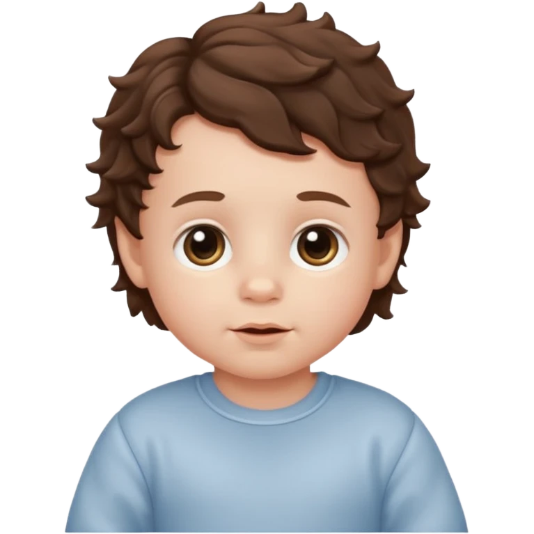 white baby boy with brunette wavy hair  emoji