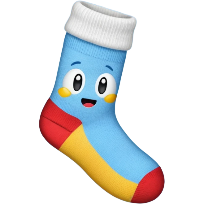 cute emoji of a worn-out sock with a hole at the big toe emoji