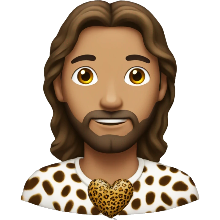 Jesus with cheetah print heart emoji