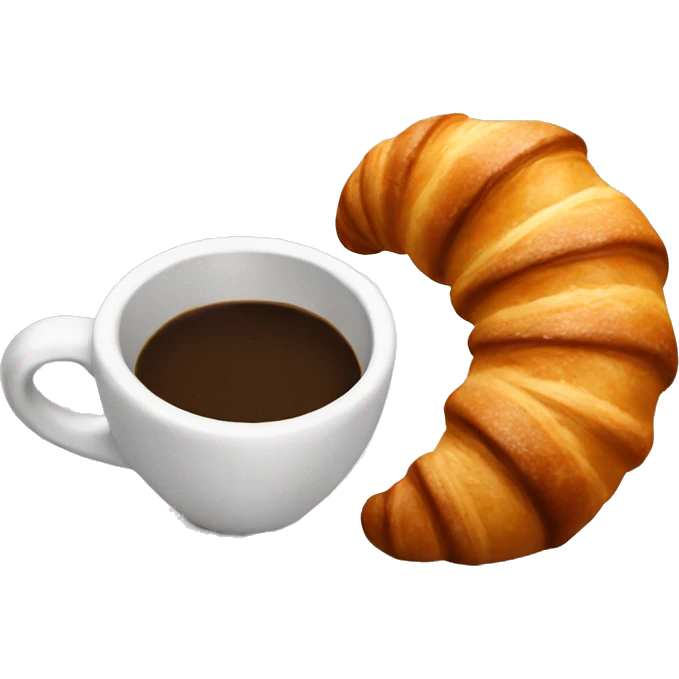 Croissant and coffee emoji