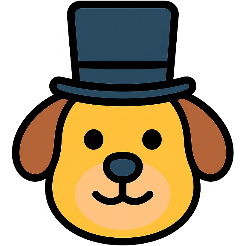 dog with tophat emoji