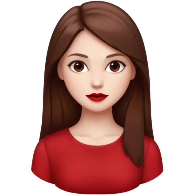 ELENA GILBERT FROM VAMPIRE DIARIES WITH RED TOP AND STRAIGHT HAIR RED LIPSTICK AND BLUSH emoji