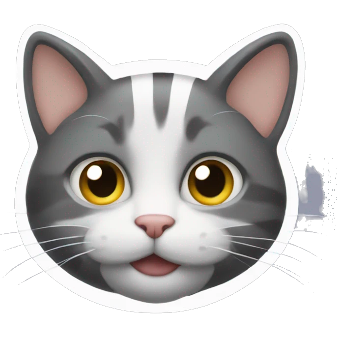 Cat with a white stripe on the muzzle emoji