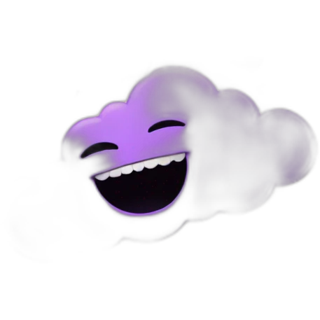 purple cloud with a face with sharp teeth emoji