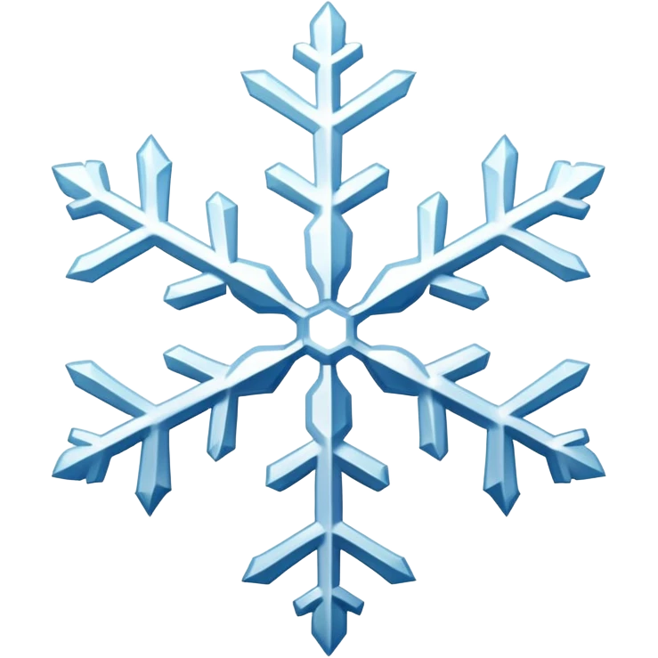 A pitch white simple Snowflake emoji