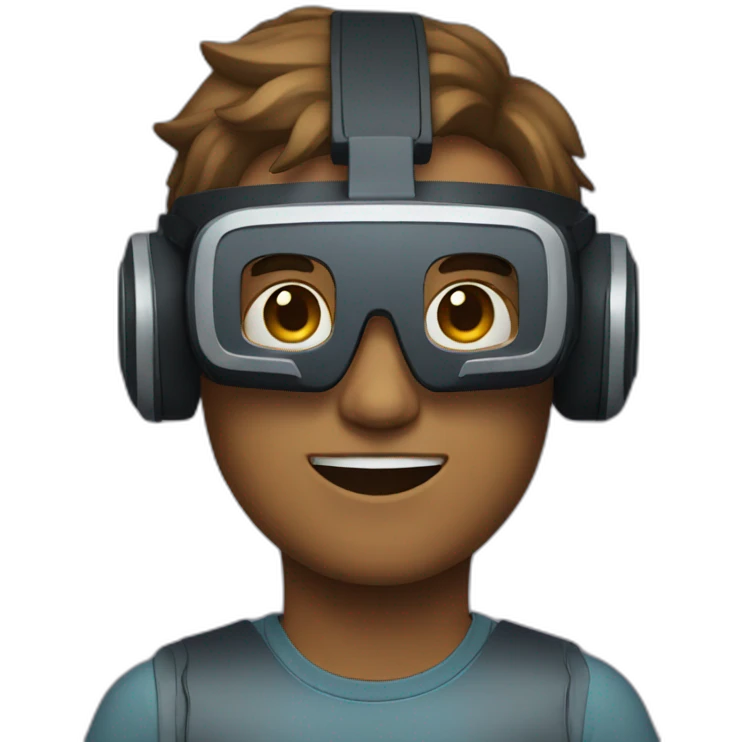 Male wearing vr headset emoji