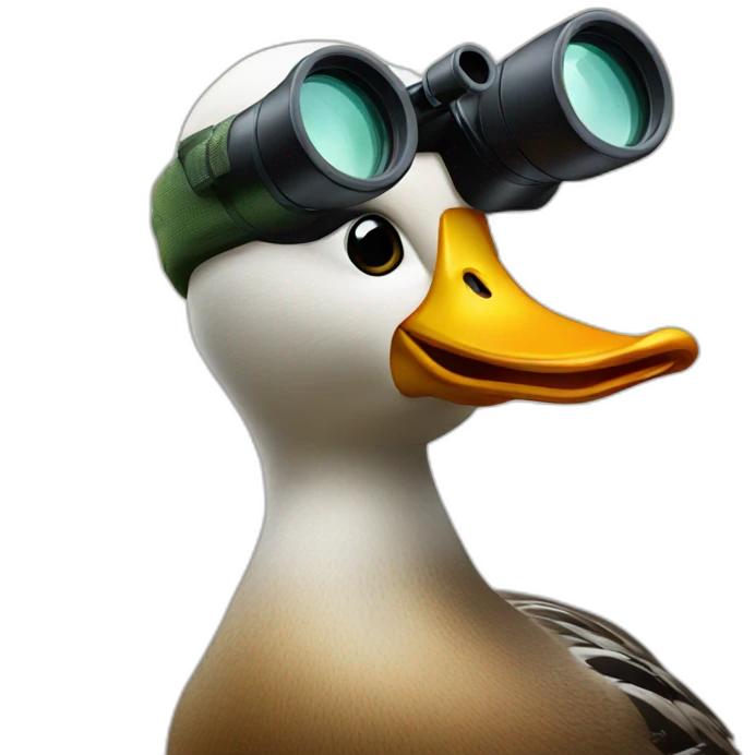 Duck with binoculars emoji