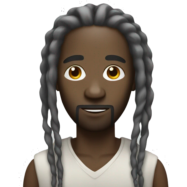 Black man with white dreadlocks  emoji