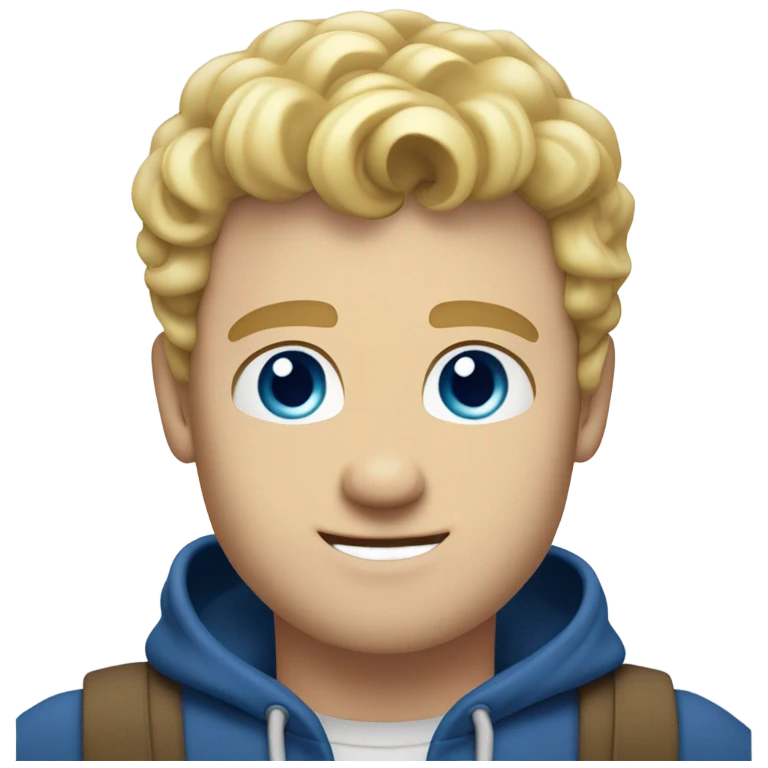 full body raised arms light curl blonde 30yo man blue eyed pale skin emoji