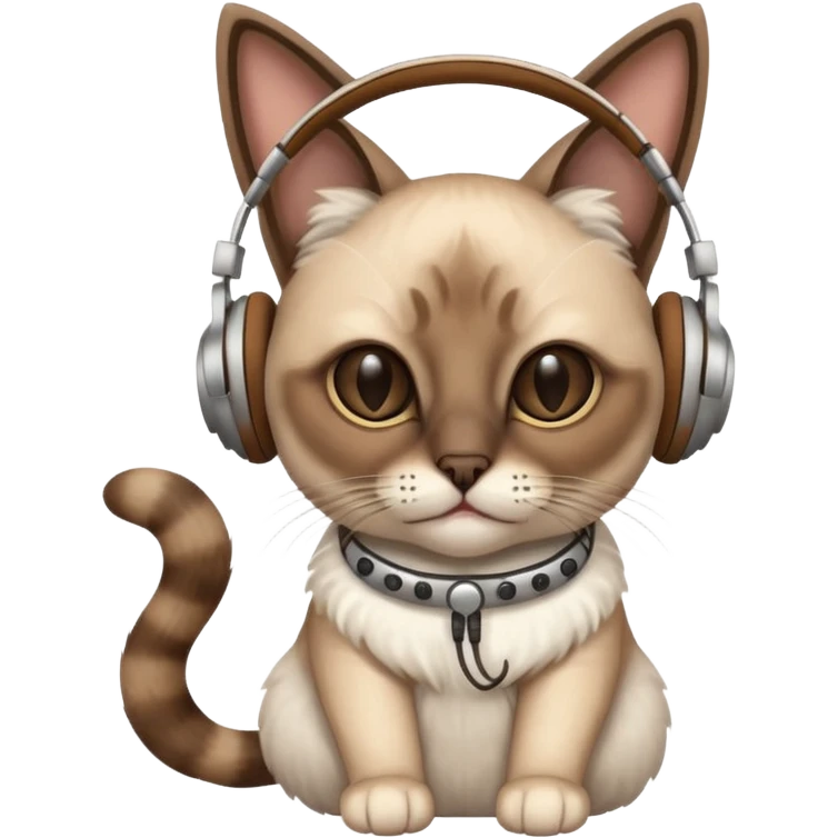 siamese car wearing headphones emoji