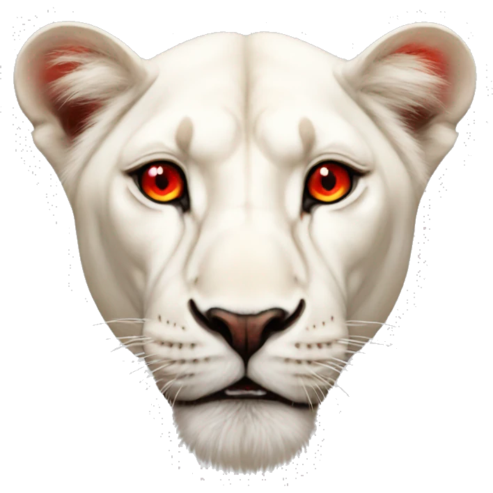 Albino lioness with red eyes emoji