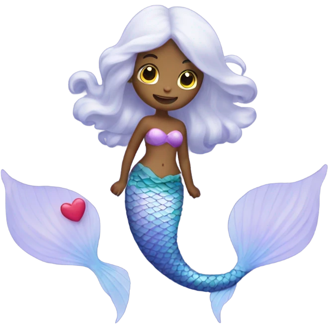 mermaid with hearts on her tail emoji