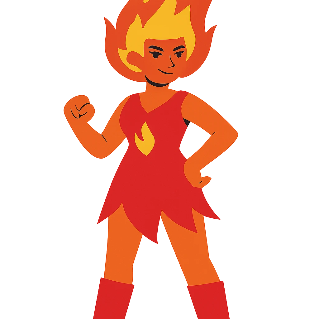 fire woman standing emoji