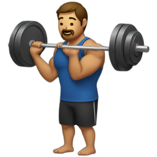 person weight lifting while reading the Bible emoji