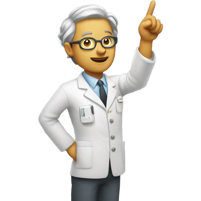 physicist pointing hand up emoji