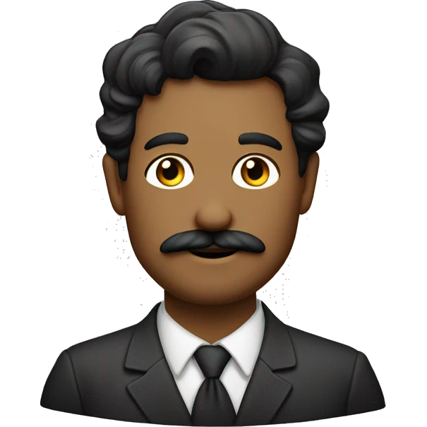 Um pai calvo com bigode de pele morena  emoji