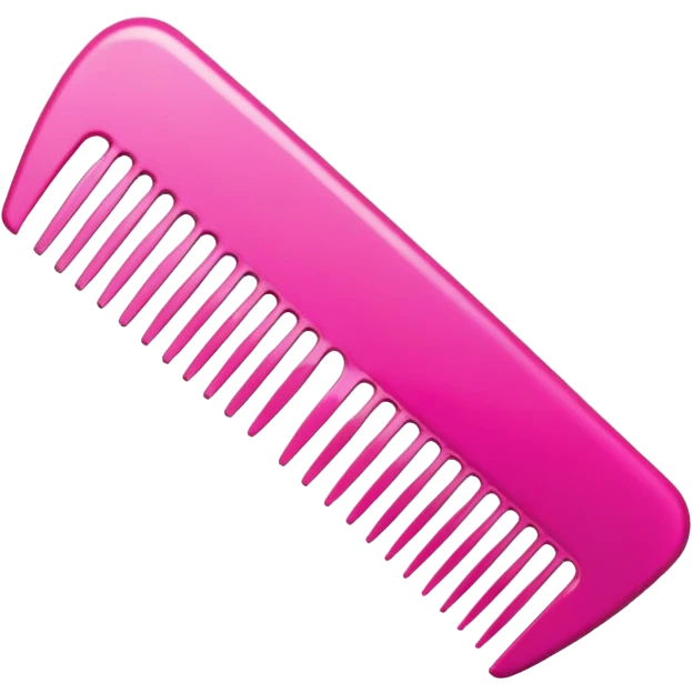 pink comb with hair strands, Apple iOS style emoji emoji