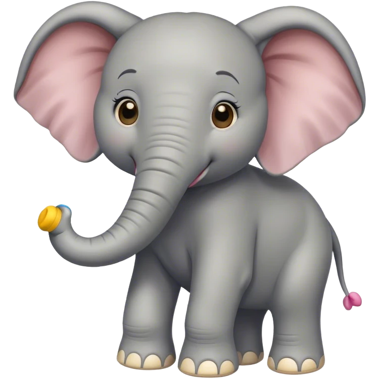 coloured elephant with a trunk in his trunk emoji