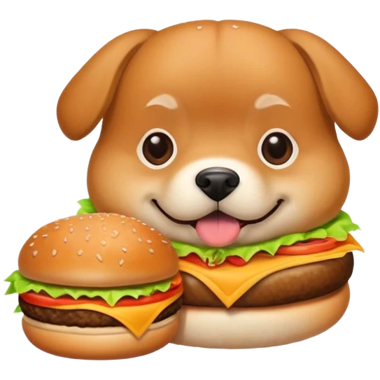 Dog on burger emoji