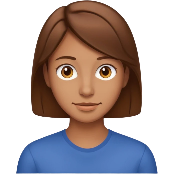 emoji of a 30-year-old person with brown hair and a friendly expression emoji
