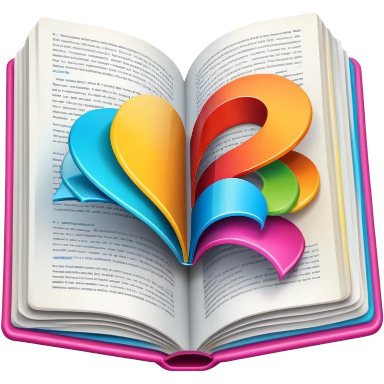 open magazine with colorful pages emoji