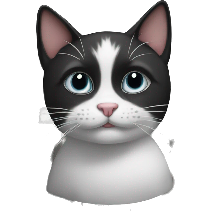 Black and white cute cat emoji