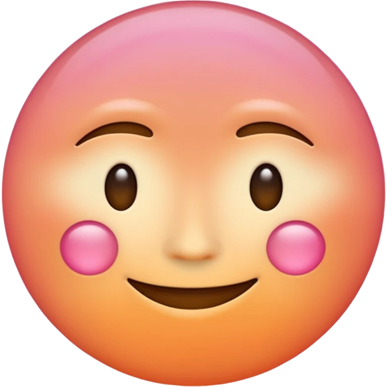 minimalist illustration of a warm glowing emoji face representing anonymous emotional connection. soft orange-pink gradient, gentle smile, organic round form, light diffusion, sense of warmth and intimacy, subtle glow around the edges, smooth and friendly aesthetic. emoji