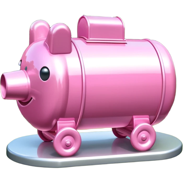 Jeff Koons style pink SPAM CAN sculpture in a garden landscape  emoji