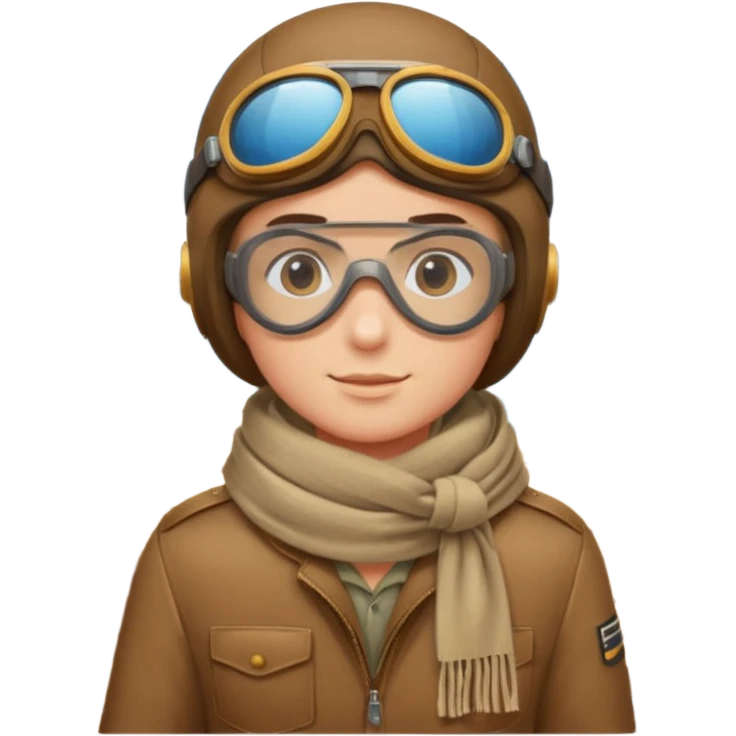 Sky Sailor – Aviator with goggles and scarf, leaning on deck emoji
