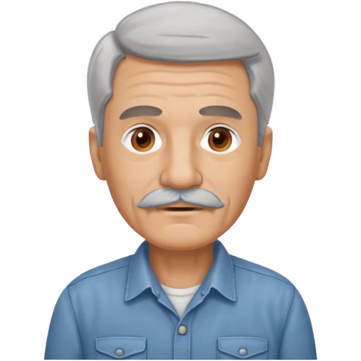 Old man with gray hair and mustache and working shirt emoji