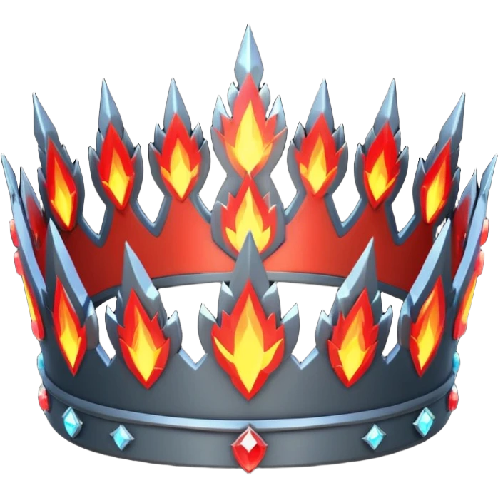 fantasy magic tiara of fire and ash low poly emoji