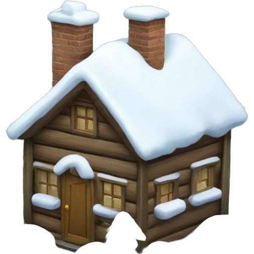 Little house covered by snow in the forest emoji