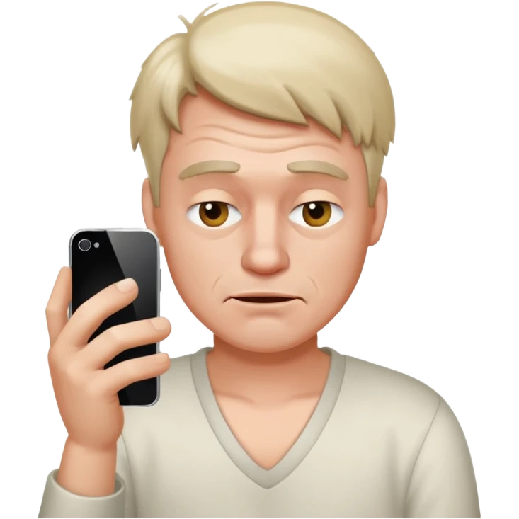 Drunk man who doesn’t know how to work iphone emoji