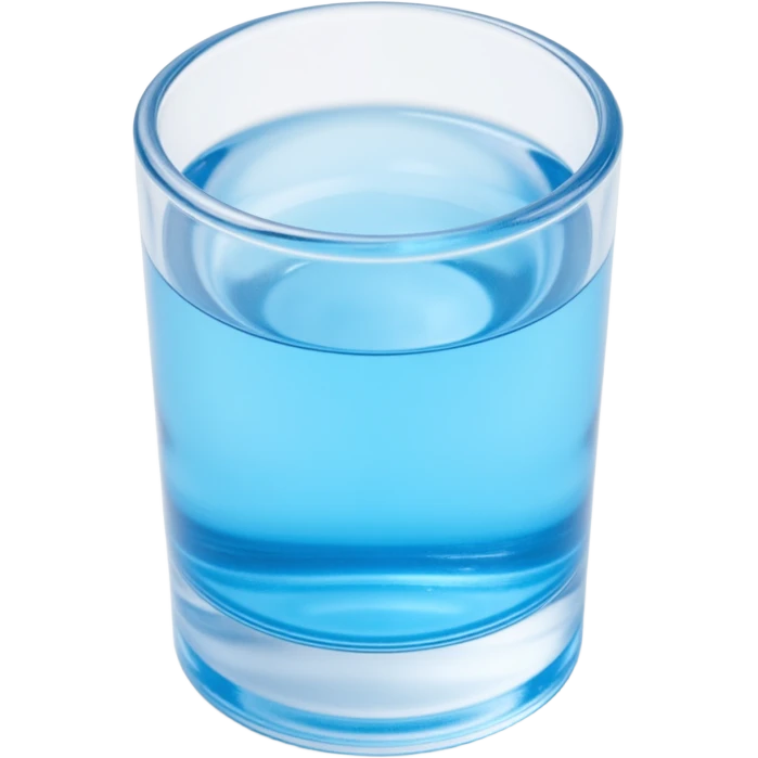 glass of water icon, with realistic reflections and transparency, skeuomorphism style emoji