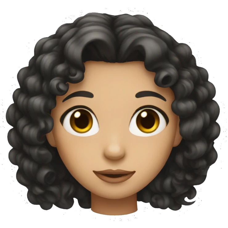 girl with curl long black hair emoji