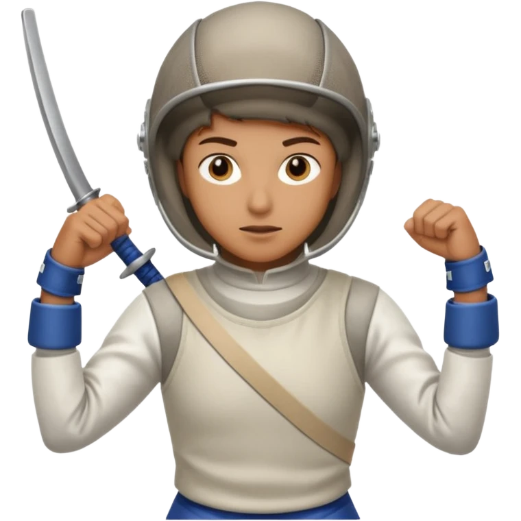 A person wearing fencing equipment with their entire body emoji