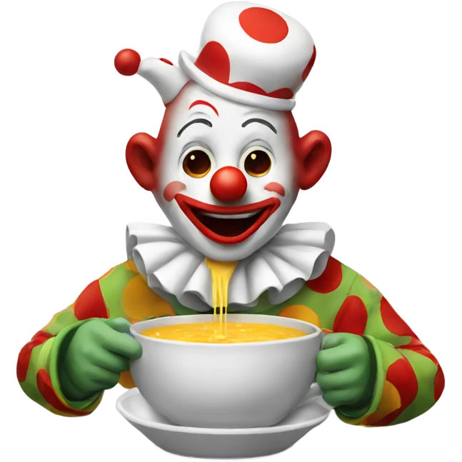 clown eating soup emoji
