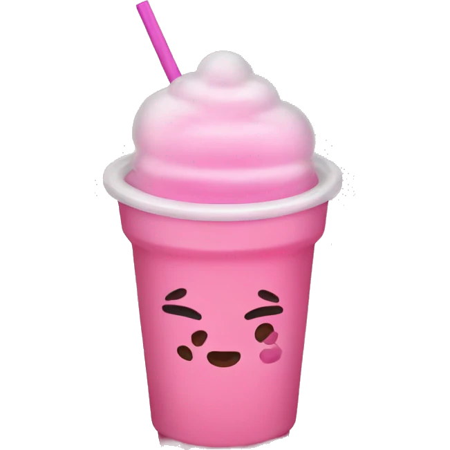 Pink boba drink emoji