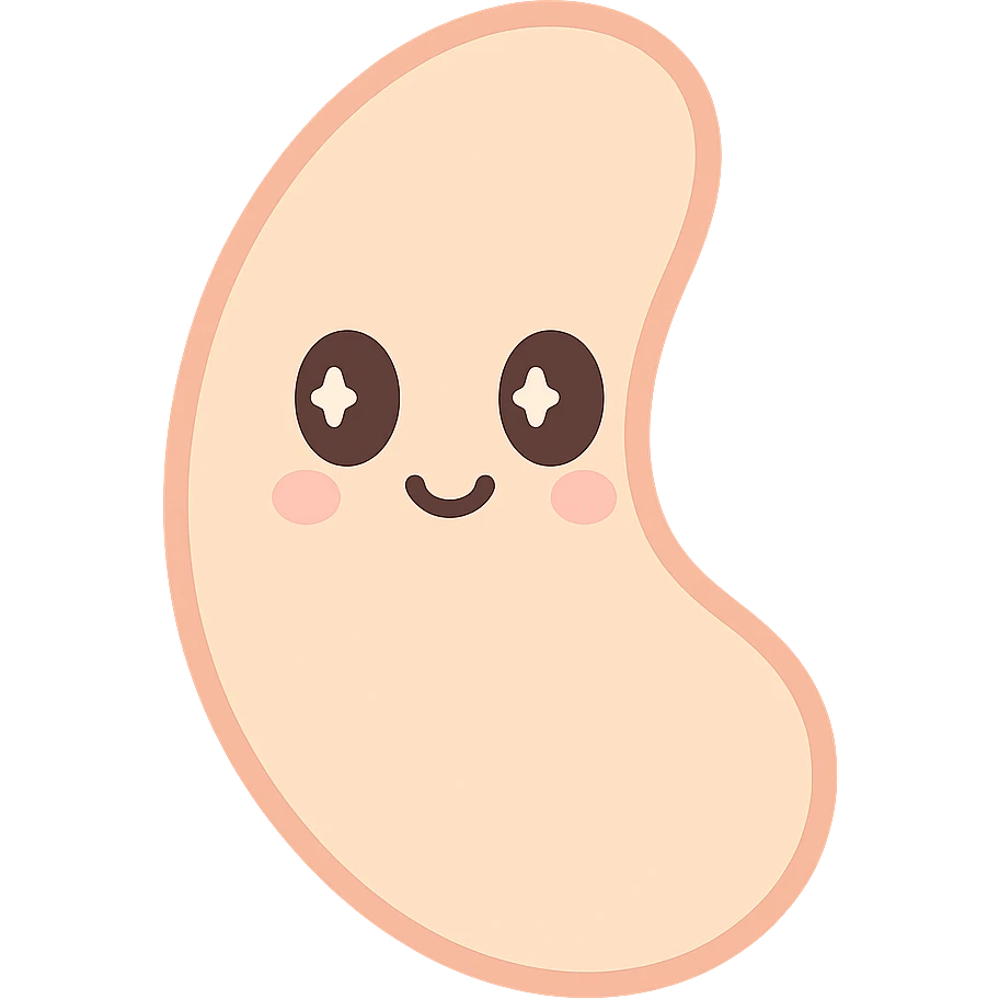 cashew nuts with a cute face emoji