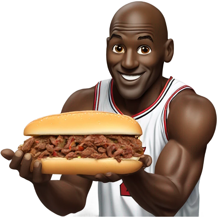 Michael Jordan eating an Italian beef sandwich emoji