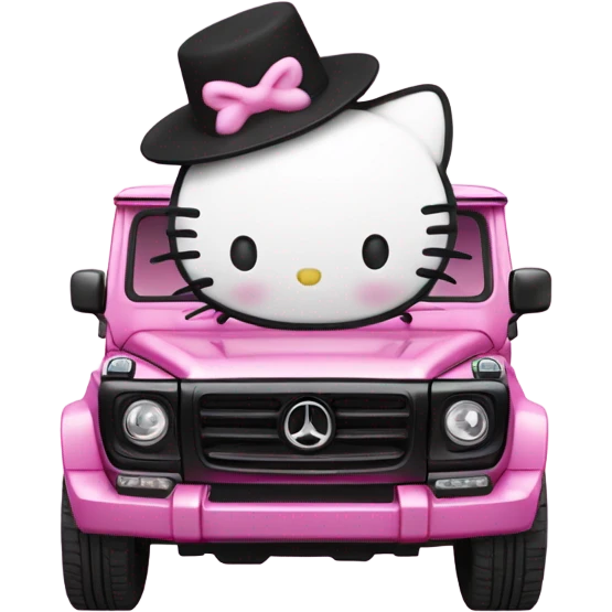 Hello kitty kuromi on a g wagon emoji