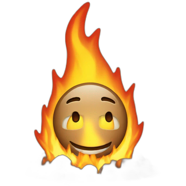 make someone smiling while he is in a big fire emoji