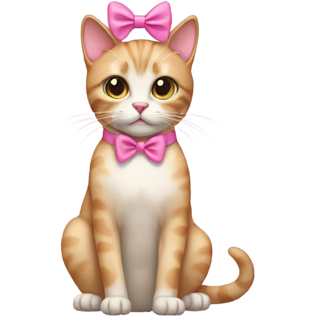 Cat wearing a pink bow  emoji